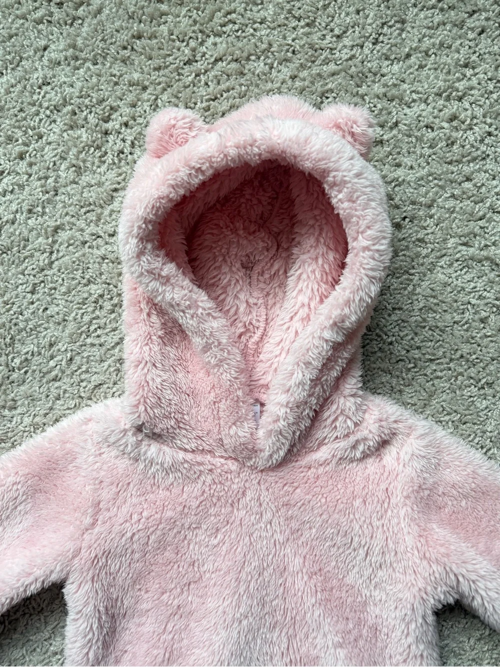 Carter’s Cozy Pink Plush Hooded Toddler Hoodie with Bear Ears 3T
